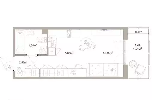 Квартира-студия: городской посёлок Новоселье, Большая Балтийская ... - Фото 1