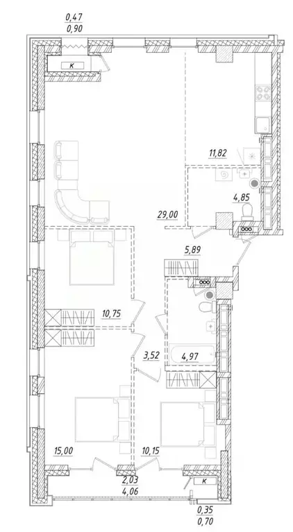 3-к кв. Приморский край, Владивосток ул. Достоевского (98.8 м) - Фото 1