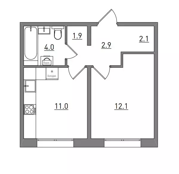 1-комнатная квартира: Киров, Прибрежный бульвар, 6 (34 м) - Фото 1