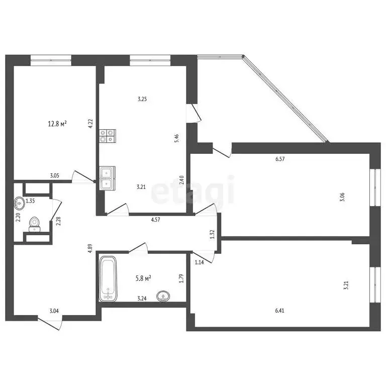 3-комнатная квартира: Кемерово, Притомский проспект, 3 (95 м) - Фото 0