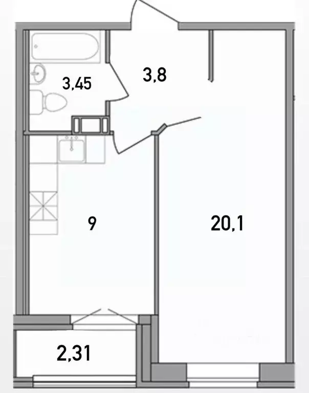 1-к кв. Ленинградская область, Мурино Всеволожский район, ул. ... - Фото 1
