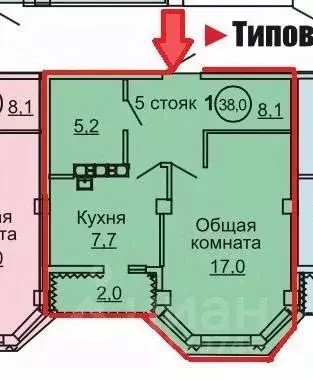 1-к кв. Хабаровский край, Хабаровск ул. Салтыкова-Щедрина, 1/1Б (35.7 ... - Фото 2