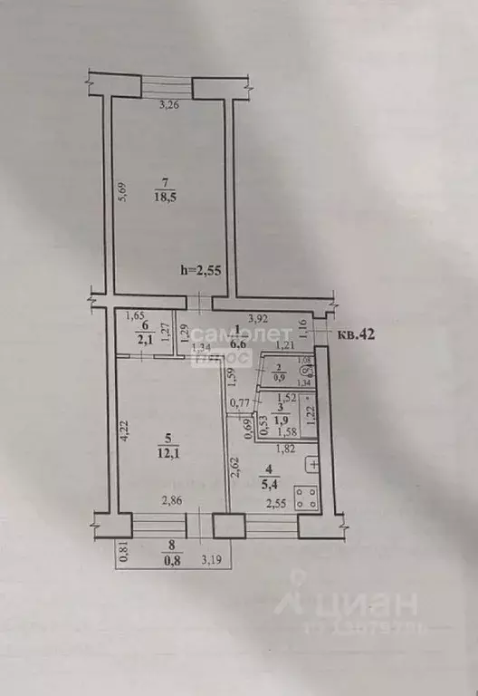 2-к кв. Забайкальский край, Чита ул. Энтузиастов, 11 (48.3 м) - Фото 2