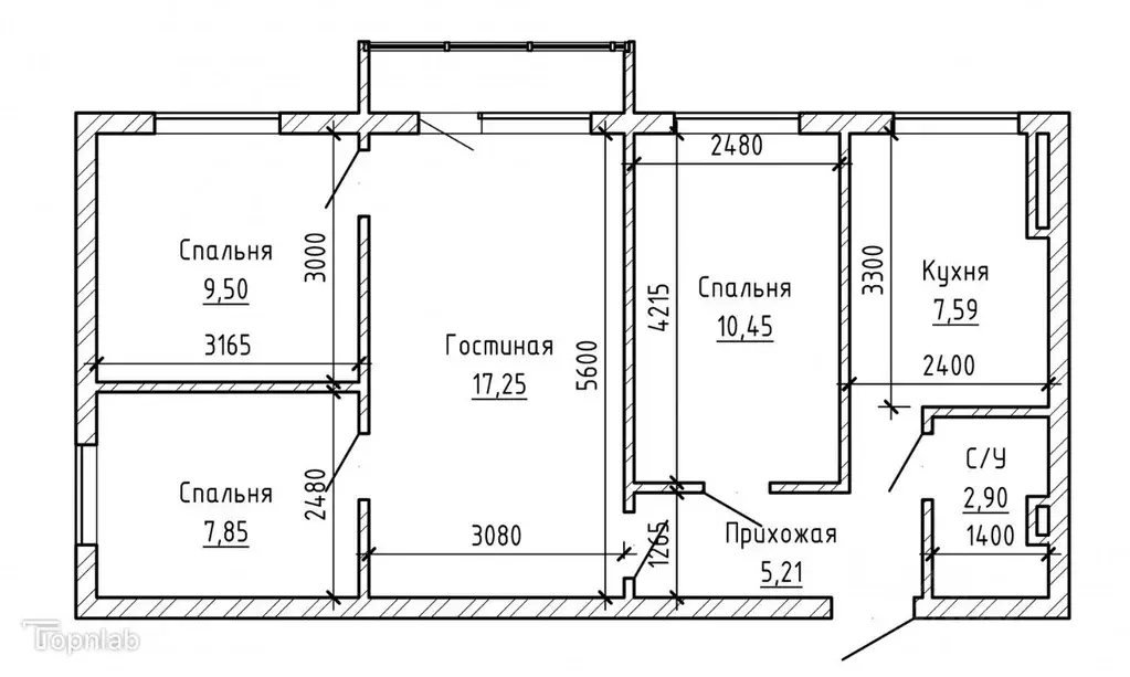 4-к кв. Кабардино-Балкария, Нальчик Ингушская ул. (60.4 м) - Фото 1