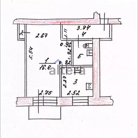 1-к кв. Татарстан, Казань ул. Олега Кошевого, 10 (30.4 м) - Фото 2
