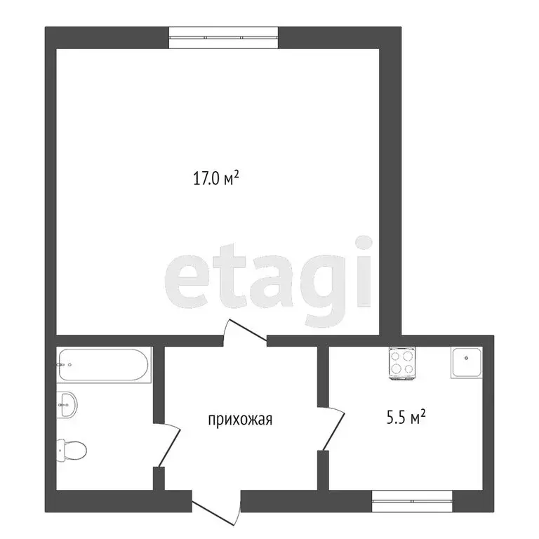 1-комнатная квартира: Симферополь, улица Крылова, 13 (32 м) - Фото 0