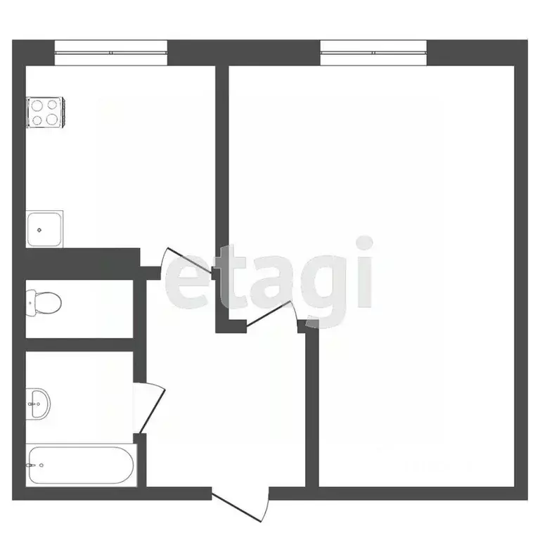 1-к кв. Тюменская область, Тюмень ул. Коммунаров, 37 (30.1 м) - Фото 2