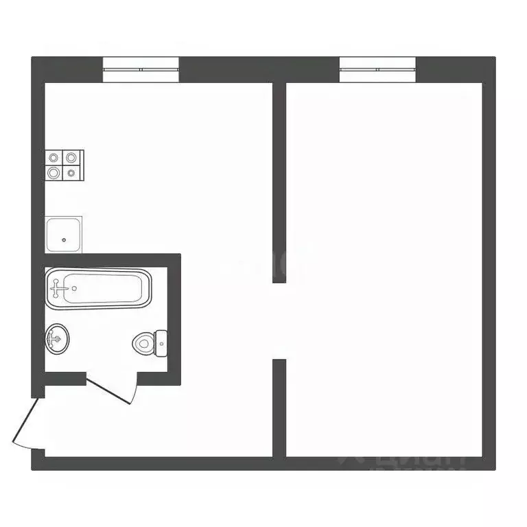1-к кв. Тульская область, Алексин Восточная ул., 2А (30.2 м) - Фото 2