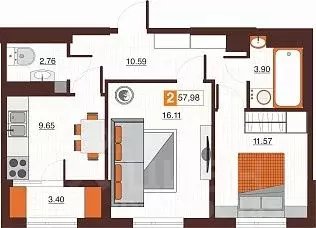 2-к кв. Оренбургская область, Оренбург Северный жилрайон, Фамильные ... - Фото 1