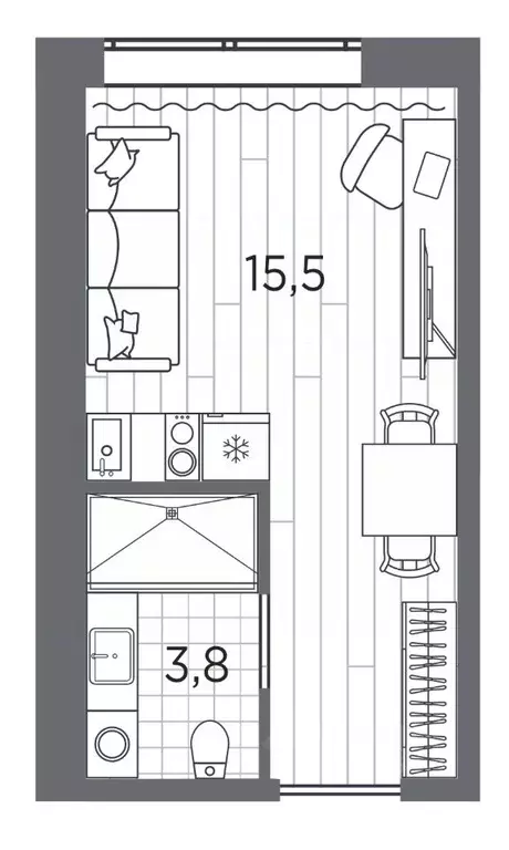 Студия Санкт-Петербург просп. Стачек, 62Е (19.3 м) - Фото 0
