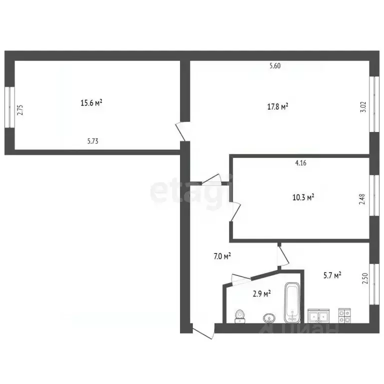 3-к кв. Хабаровский край, Ванино рп ул. 4-я Линия, 3 (54.0 м) - Фото 2