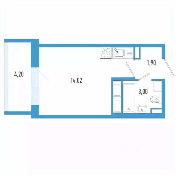 Студия Санкт-Петербург пос. Шушары,  (20.18 м) - Фото 0