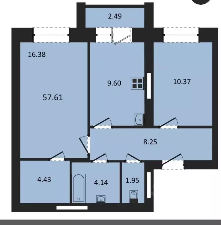 2-к кв. Марий Эл, Медведевский район, Пекшиксолинское с/пос, пос. ... - Фото 2