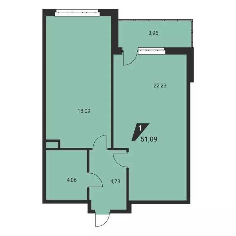 1-комнатная квартира: Екатеринбург, улица Громова, 26 (51.09 м) - Фото 2