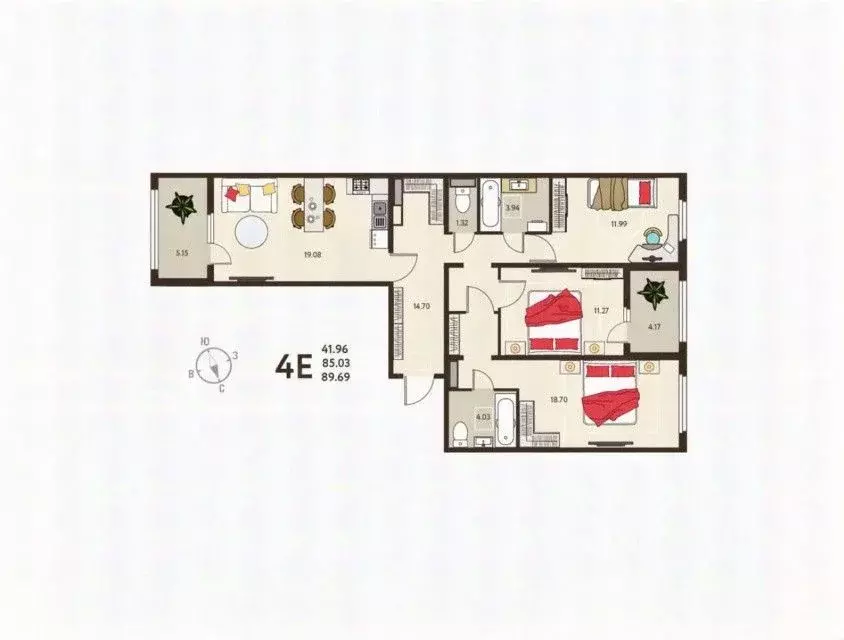 3-к кв. Курская область, Курск ул. Энгельса, 115 (89.7 м) - Фото 0