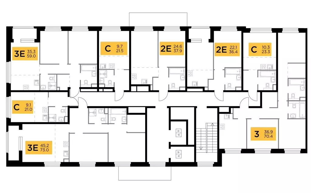 2-к кв. Московская область, Мытищи Белый Grad жилой комплекс, 12.1 ... - Фото 2