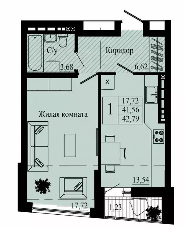 1-комнатная квартира: Нижний Тагил, улица Удовенко, 2 (41 м) - Фото 0