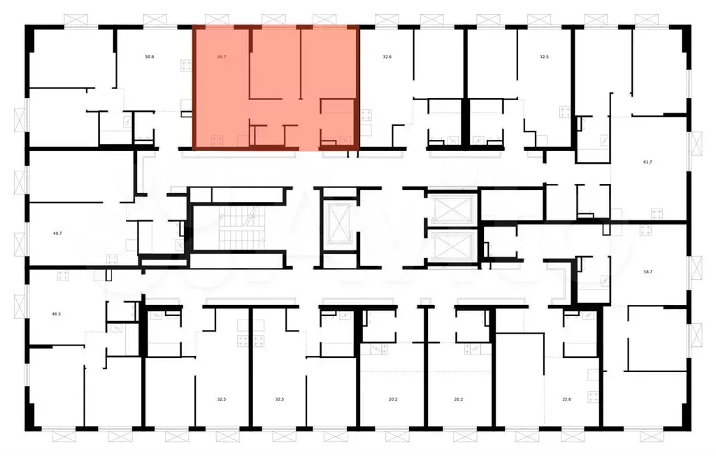 2-к. квартира, 49,7 м, 15/24 эт. - Фото 1