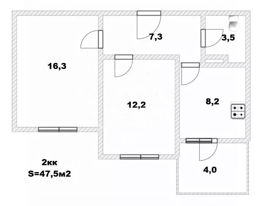 2-к кв. Калининградская область, Калининград ул. Александра Невского, ... - Фото 2