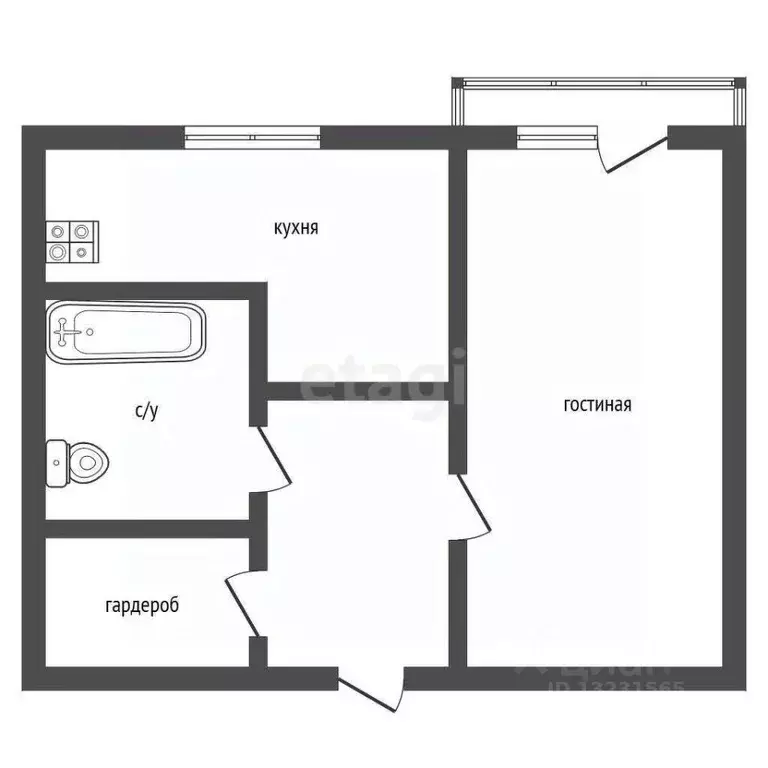 1-к кв. Челябинская область, Троицк 5-й мкр, 36 (36.2 м) - Фото 2