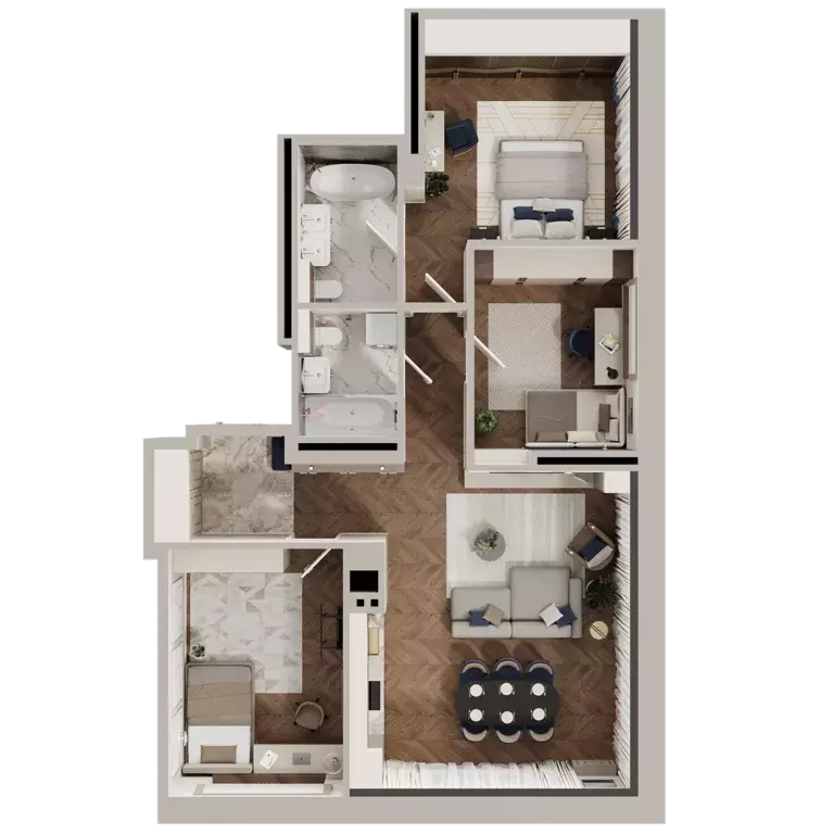 3-к квартира, 92.7 м - Фото 0