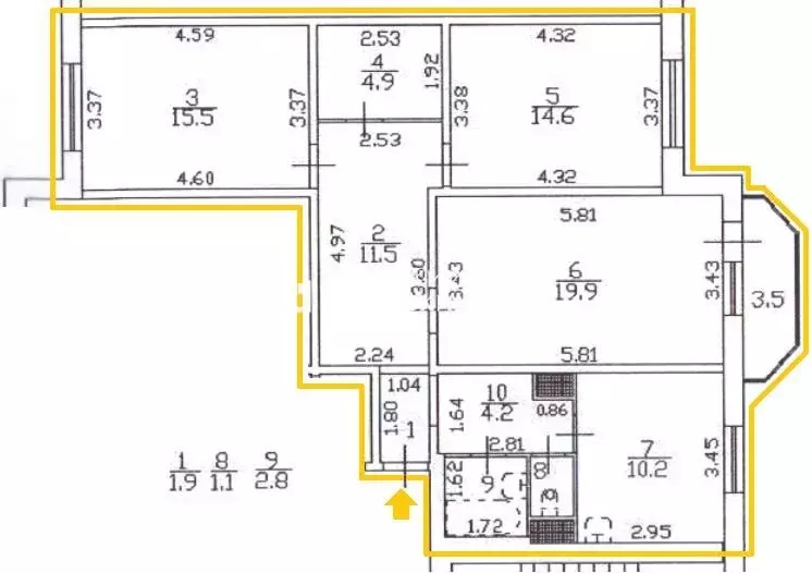 3-к кв. Санкт-Петербург 5-й Предпортовый проезд, 12к1 (86.6 м) - Фото 1