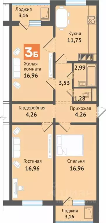 3-к кв. Марий Эл, Медведево городское поселение, Медведево пгт ул. ... - Фото 0