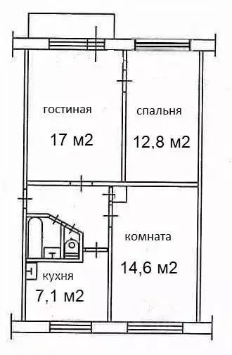 3-к кв. Томская область, Томск просп. Мира, 11 (59.0 м) - Фото 1