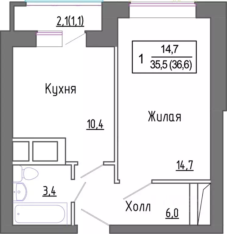 1-к кв. Московская область, Красногорск городской округ, д. Сабурово ... - Фото 0