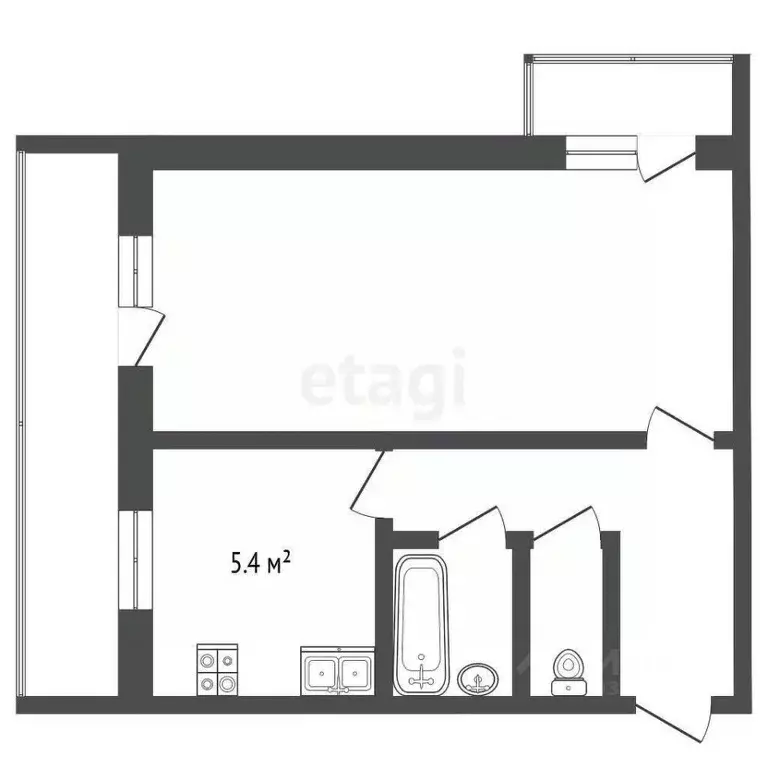 1-к кв. Архангельская область, Архангельск Почтовая ул., 23 (32.0 м) - Фото 1