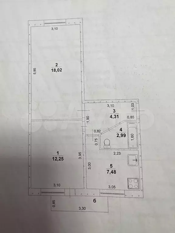 2-к. квартира, 48 м, 2/5 эт. - Фото 0