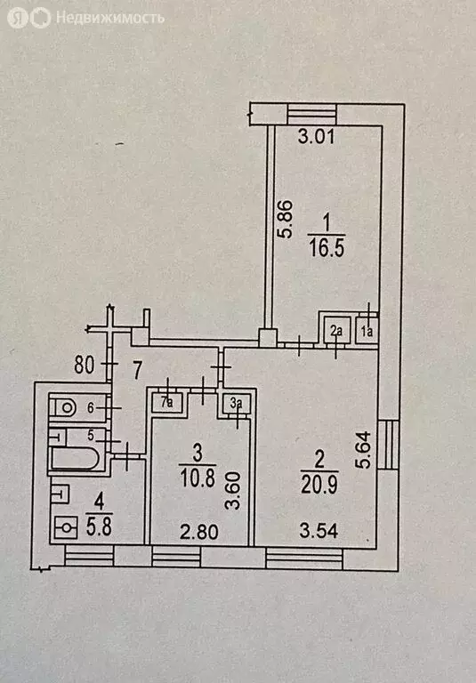 3-комнатная квартира: Москва, Пулковская улица, 1/60 (65 м) - Фото 1