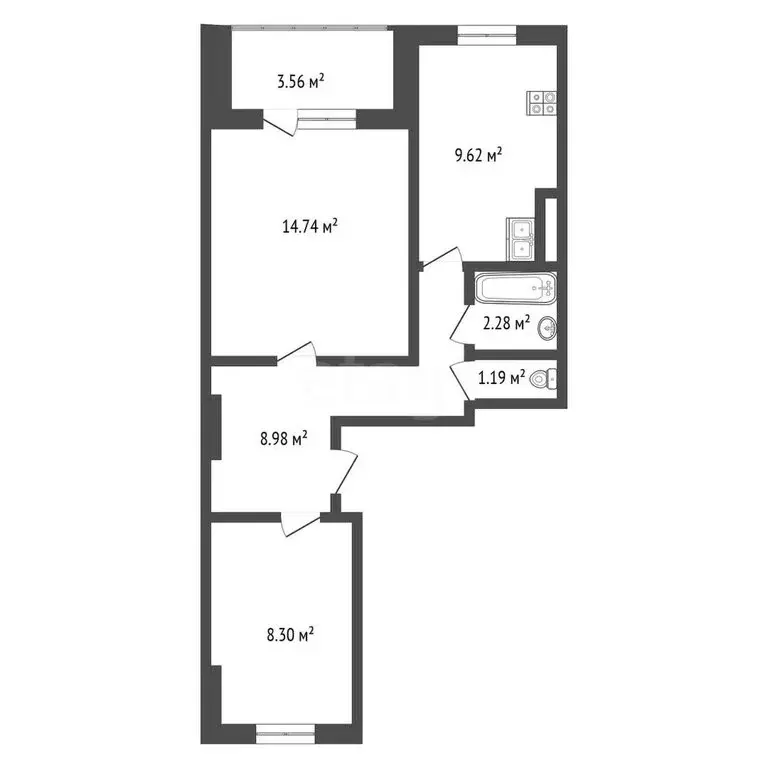 2-комнатная квартира: Якутск, улица Строителей, 3 (46.89 м) - Фото 0