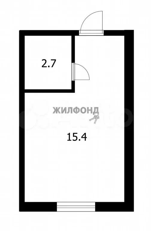 Квартира-студия, 18,1 м, 1/4 эт. - Фото 0