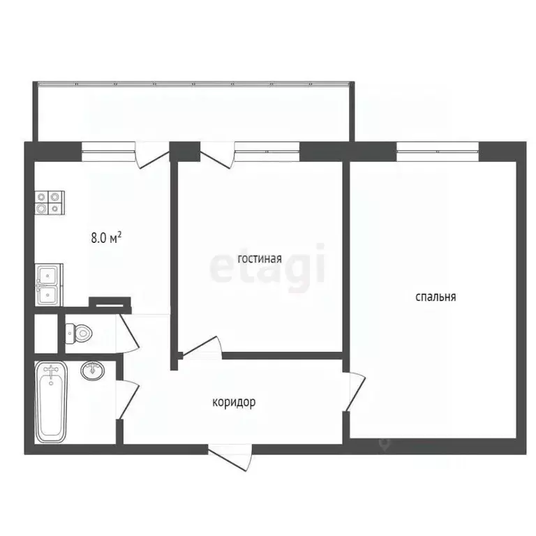 2-к кв. Вологодская область, Вологда ул. Герцена, 121 (47.1 м) - Фото 2