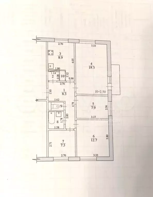 4-к. квартира, 69 м, 4/5 эт. - Фото 0
