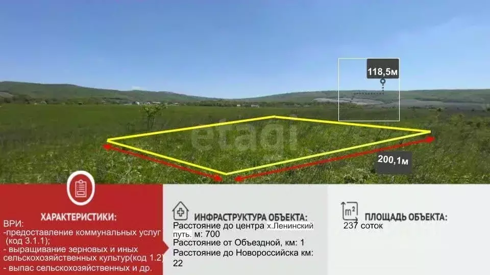 Участок в Краснодарский край, Новороссийск городской округ, Ленинский ... - Фото 1