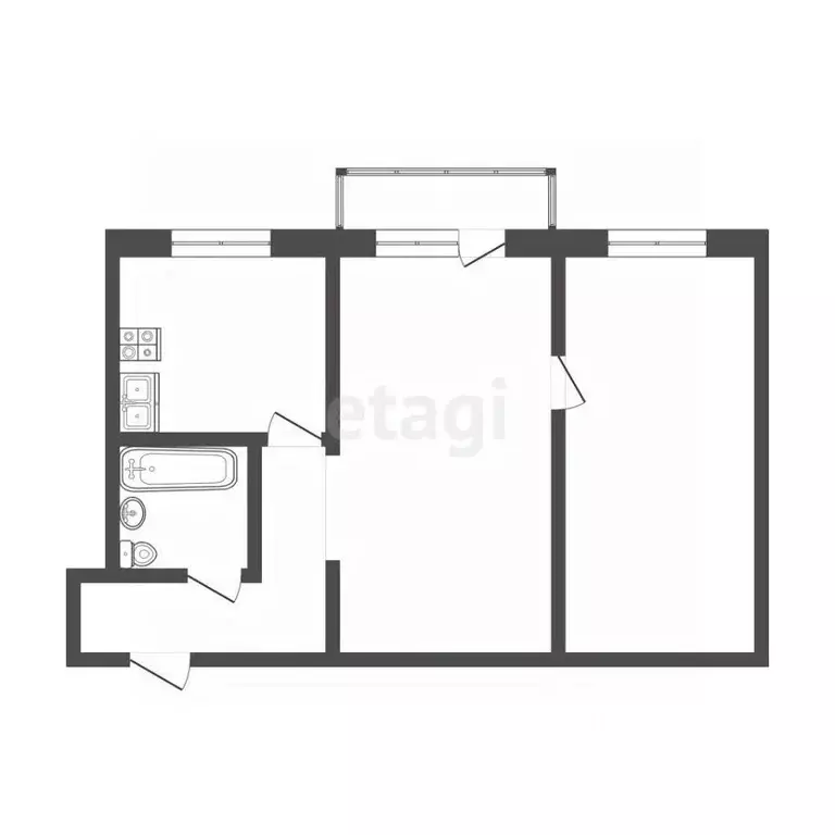 2-к кв. Самарская область, Самара Партизанская ул., 238 (46.3 м) - Фото 1