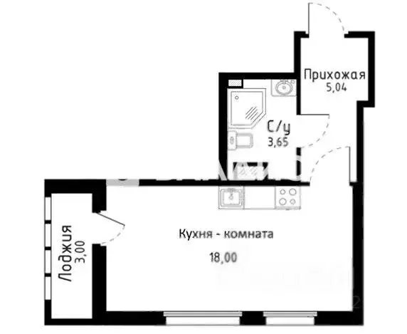 Студия Санкт-Петербург ул. Седова, 91К2 (29.4 м) - Фото 2