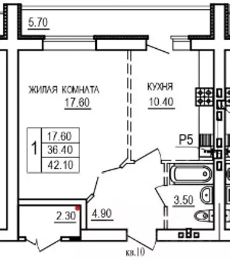 1-к кв. Саратовская область, Саратов ул. 1-я Благодатная, 3 (42.1 м) - Фото 1