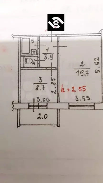 1-к. квартира, 37,8 м, 1/9 эт. - Фото 0