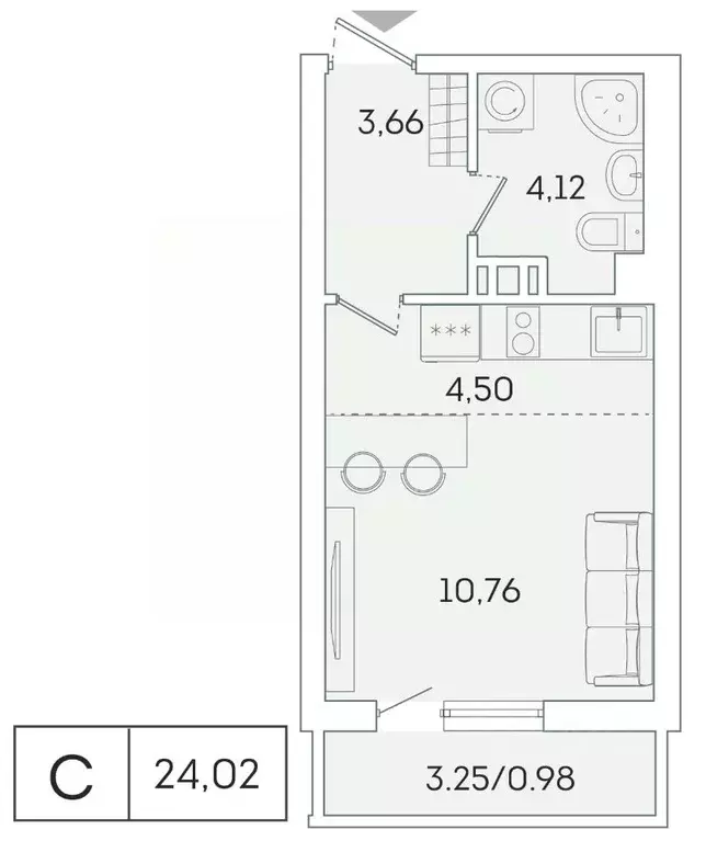 Студия Ленинградская область, Мурино Всеволожский район, ул. Графская, ... - Фото 1