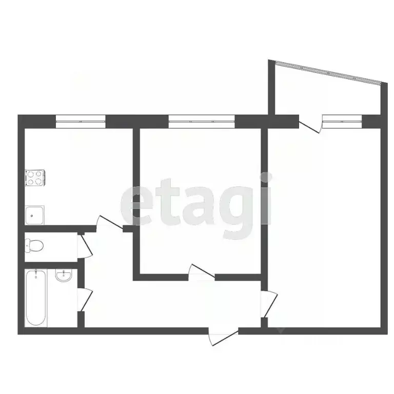 2-к кв. Тюменская область, Тюмень ул. Александра Логунова, 18 (51.0 м) - Фото 2