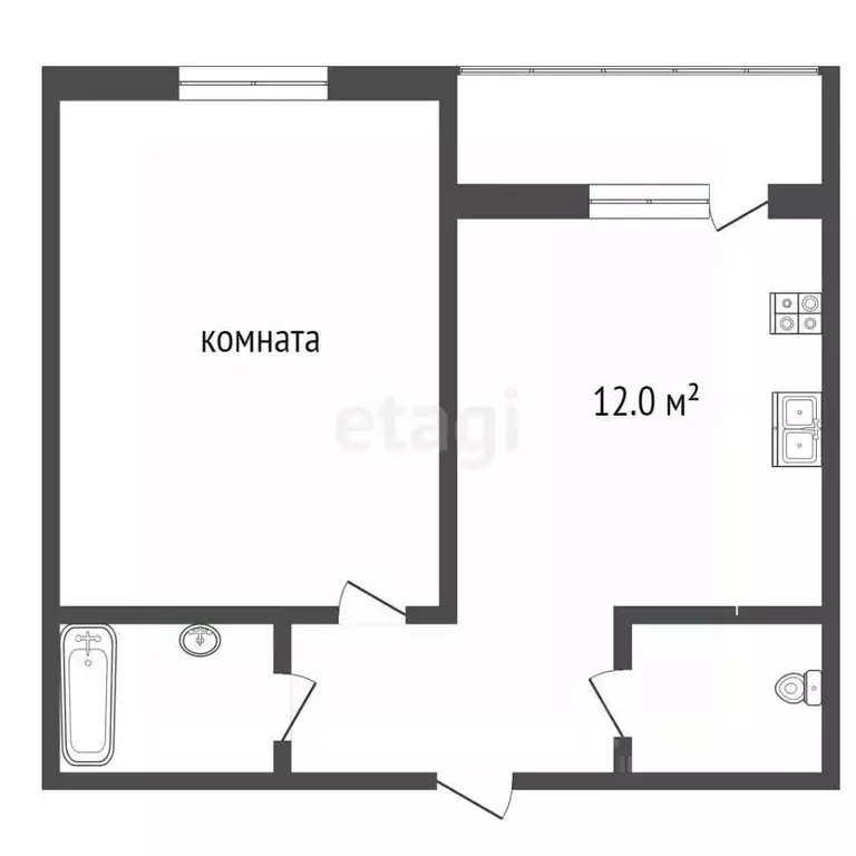 1-к кв. Ростовская область, Ростов-на-Дону просп. 40-летия Победы, ... - Фото 2
