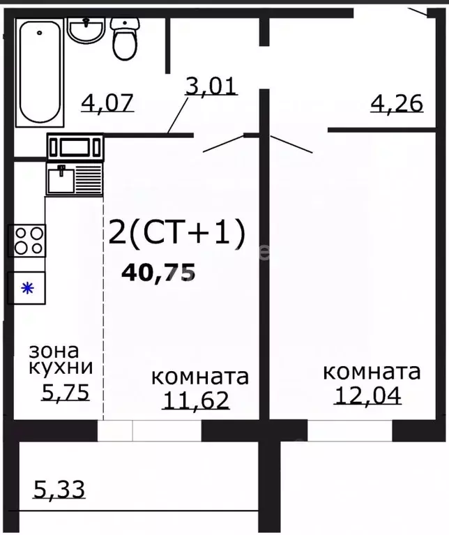 1-к кв. Челябинская область, Челябинск ул. Маршала Чуйкова, 25 (40.75 ... - Фото 1