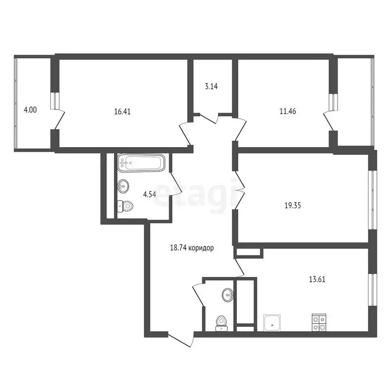 3-комнатная квартира: Воронеж, улица Куколкина, 11 (92.9 м) - Фото 0
