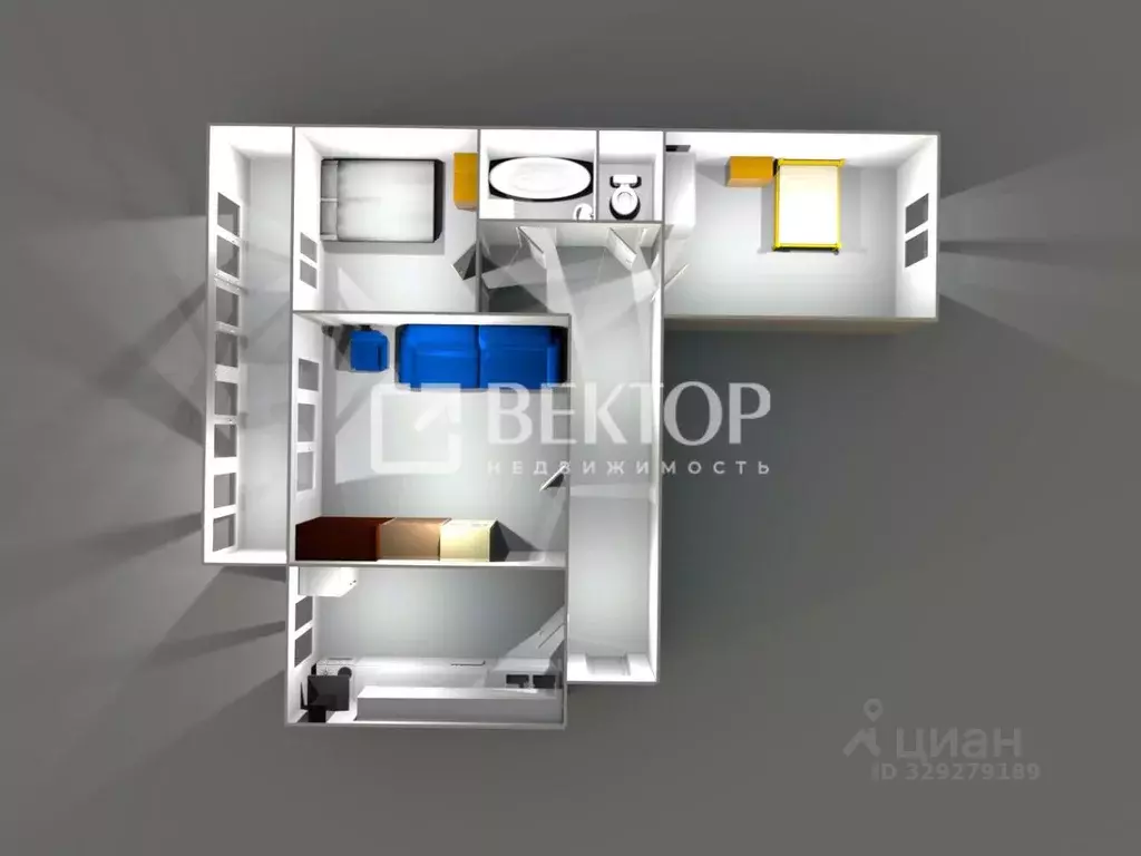 3-к кв. Костромская область, Кострома Профсоюзная ул., 25 (61.0 м) - Фото 2