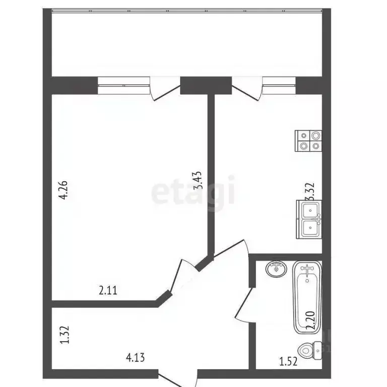 1-к кв. Ростовская область, Батайск ул. Дзержинского, 7 (40.0 м) - Фото 1