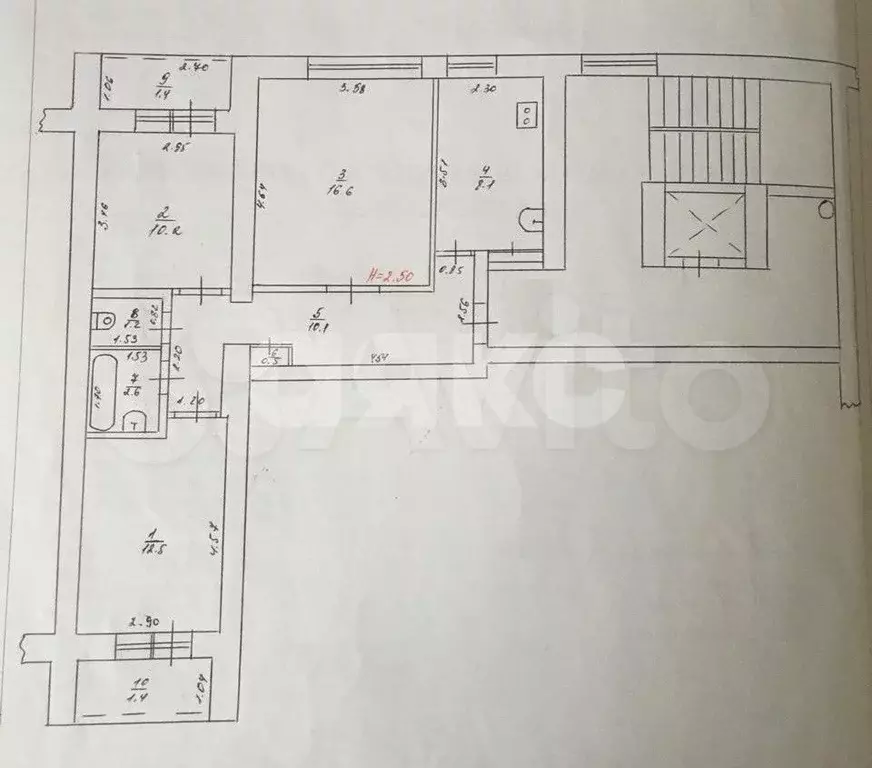 3-к. квартира, 62 м, 6/9 эт. - Фото 0