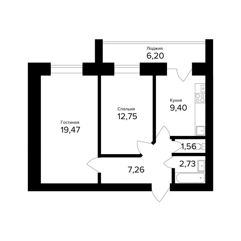 2-комнатная квартира: Ярославль, улица Александра Додонова, 10к4 ... - Фото 1